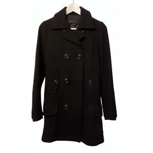 Mango black wool coat